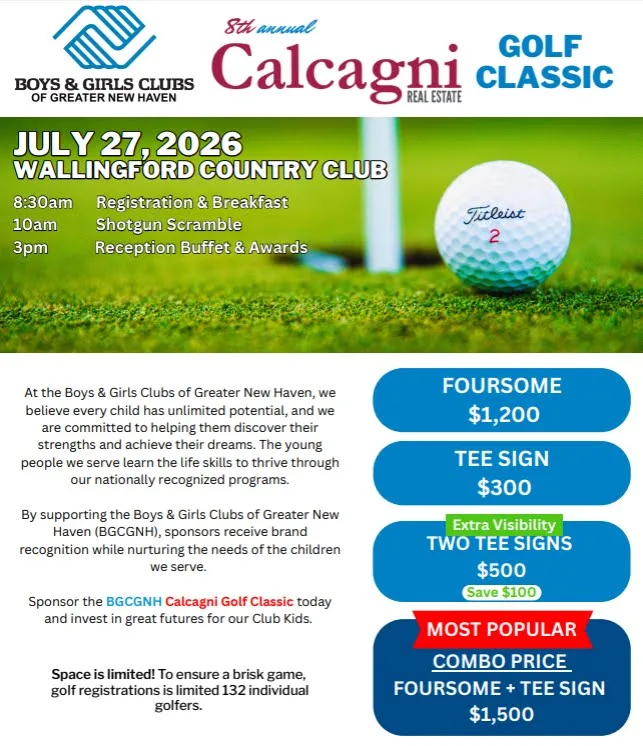 8th Annual Calcagni Golf Classic — Supporting the Boys & Girls Clubs of Greater New Haven