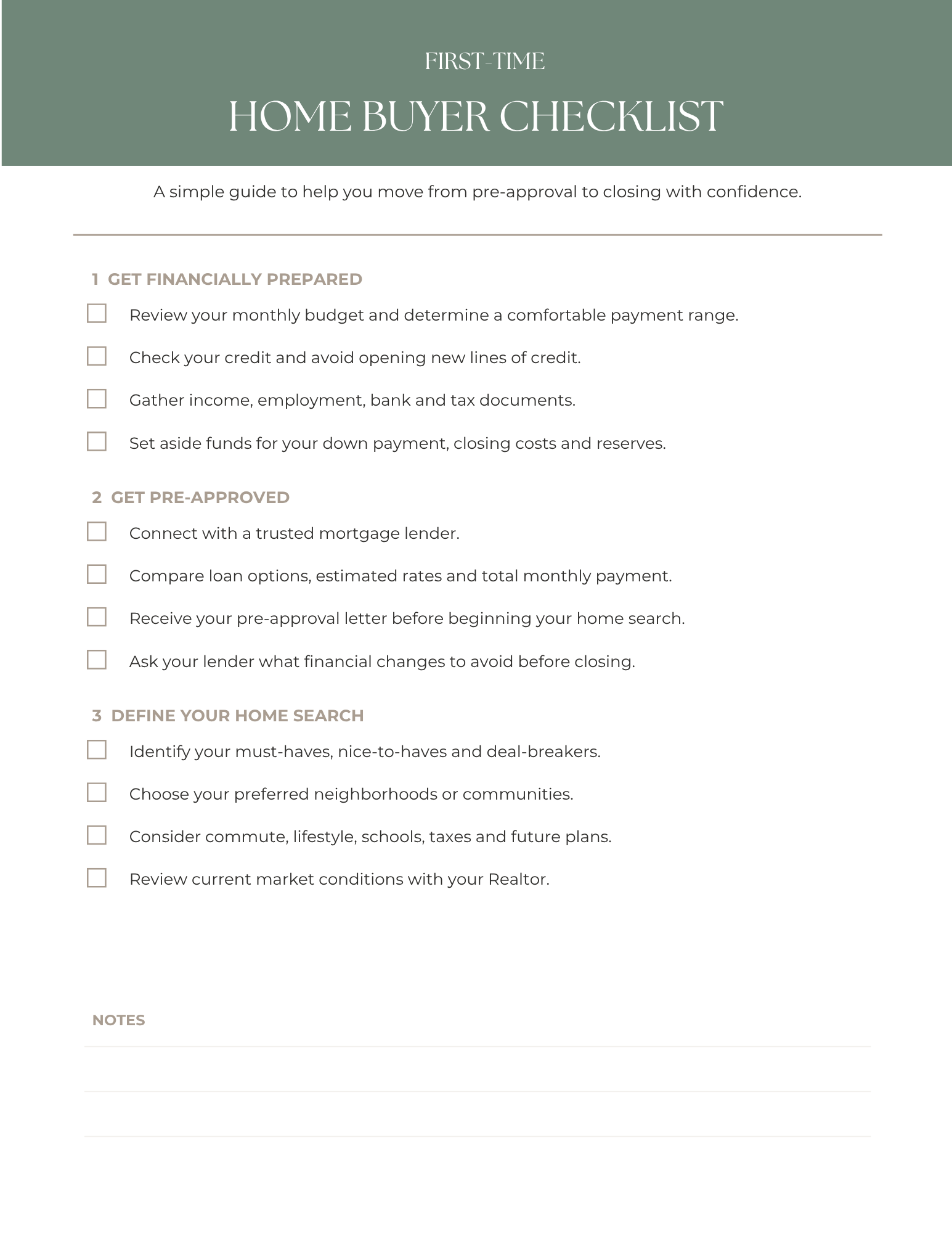 Nicole's First-Time Buyer Checklist cover graphic: Your Home-Buying Roadmap