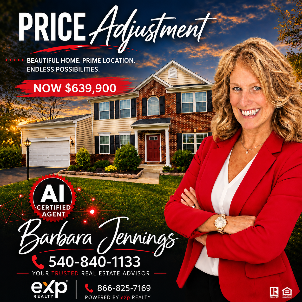 Brick-front colonial home at 11 Braewood Drive in Stafford VA's West Hampton Village community