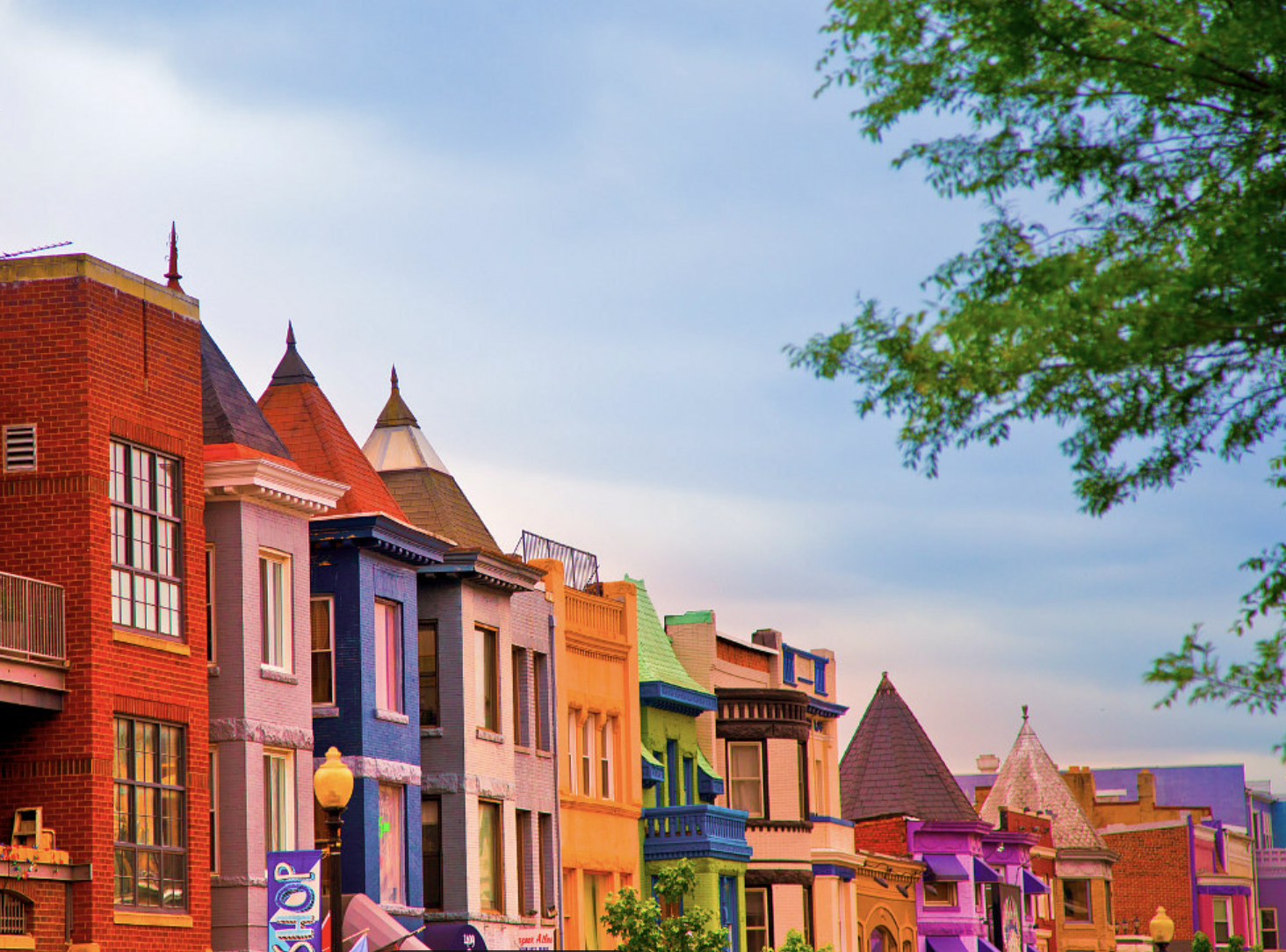 Colorful Adams Morgan neighborhood in Washington DC