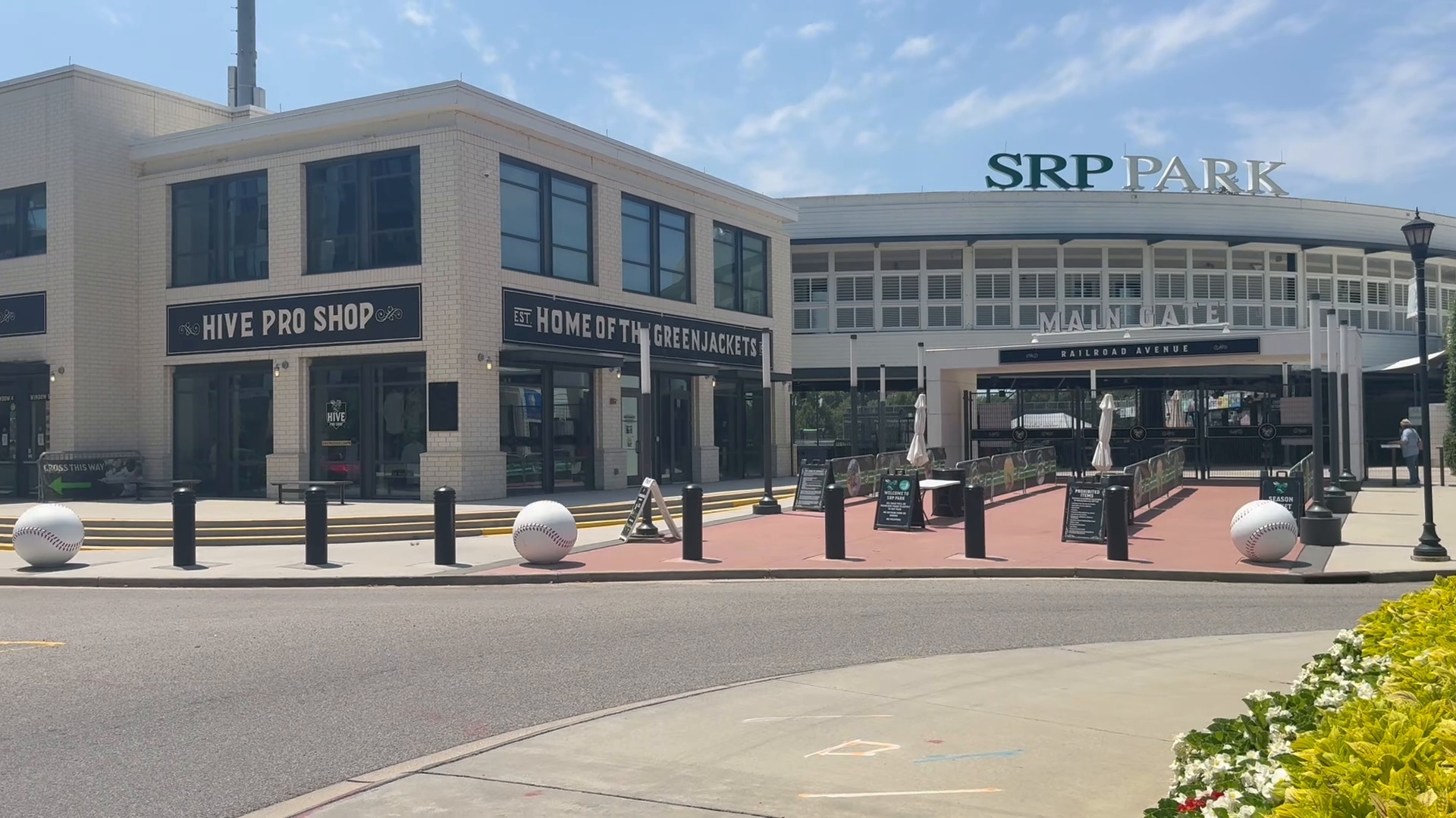 SRP Park stadium entrance in Riverside Village, North Augusta