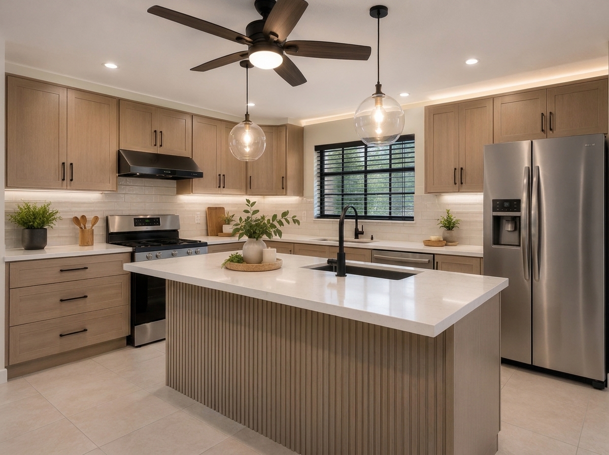 AI-reimagined modern kitchen at 665 Moon Ranch Road Sebring FL