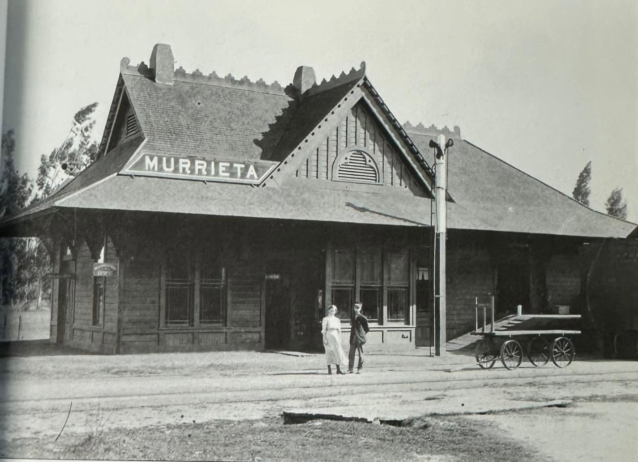 Historic train depot in Old Town Murrieta, built in 1887 along the California Southern Railroad