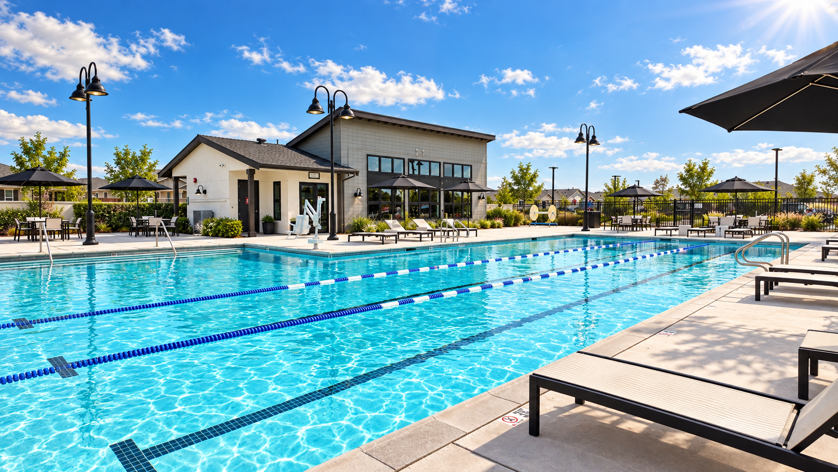 The resort-style pool at Club Liberty in Summit at Liberty, Rio Vista