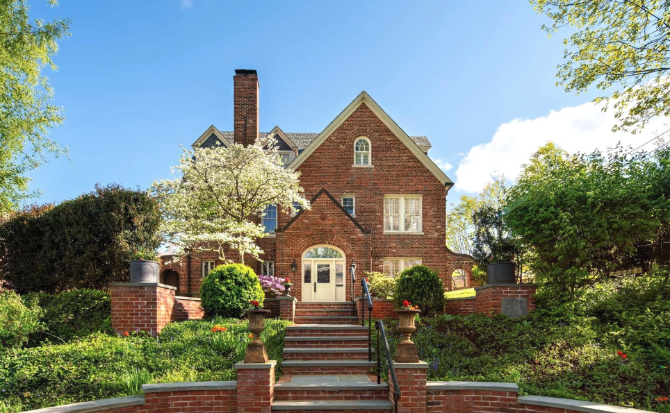 Quiet residential street in Glover Park Washington DC