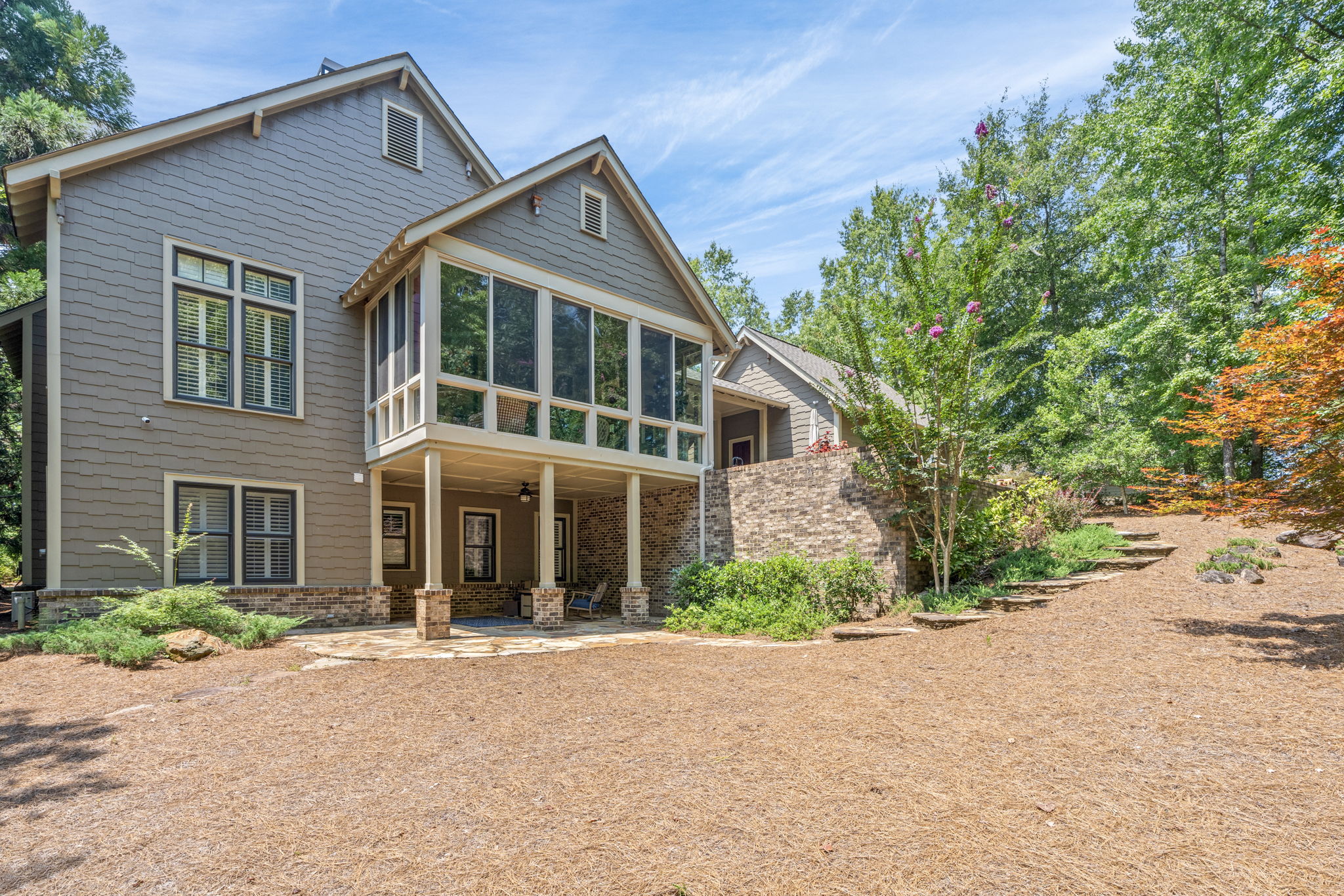 Rear exterior view of the home