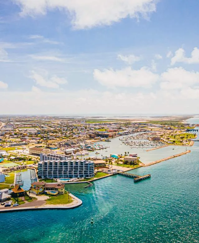 Port Aransas waterfront, a popular Coastal Bend destination for vacation rental homes