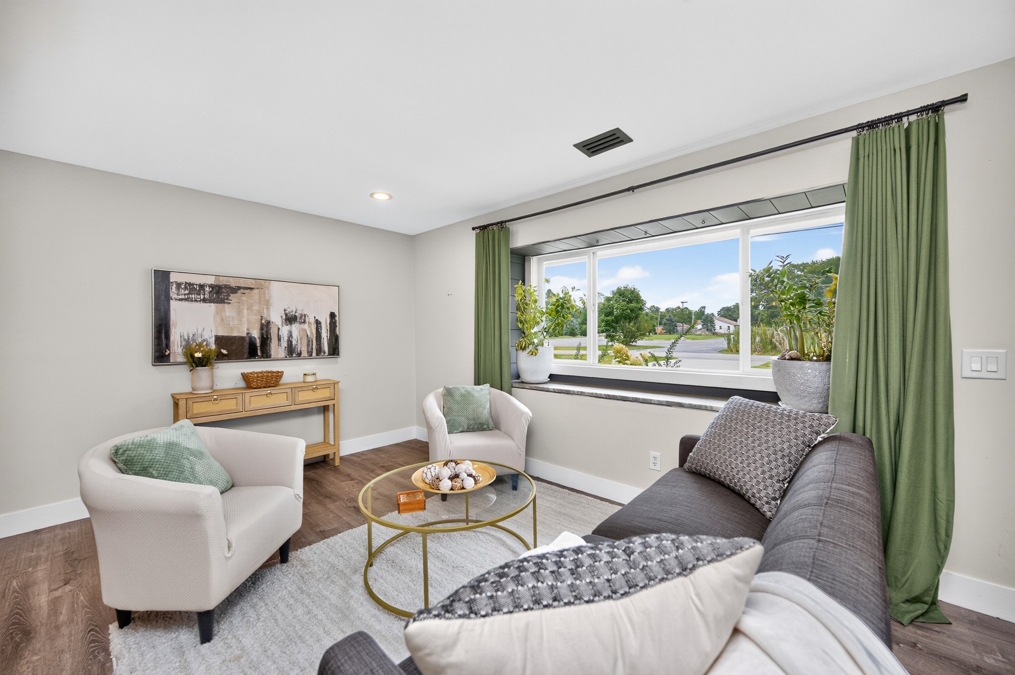Professionally staged kitchen with modern finishes
