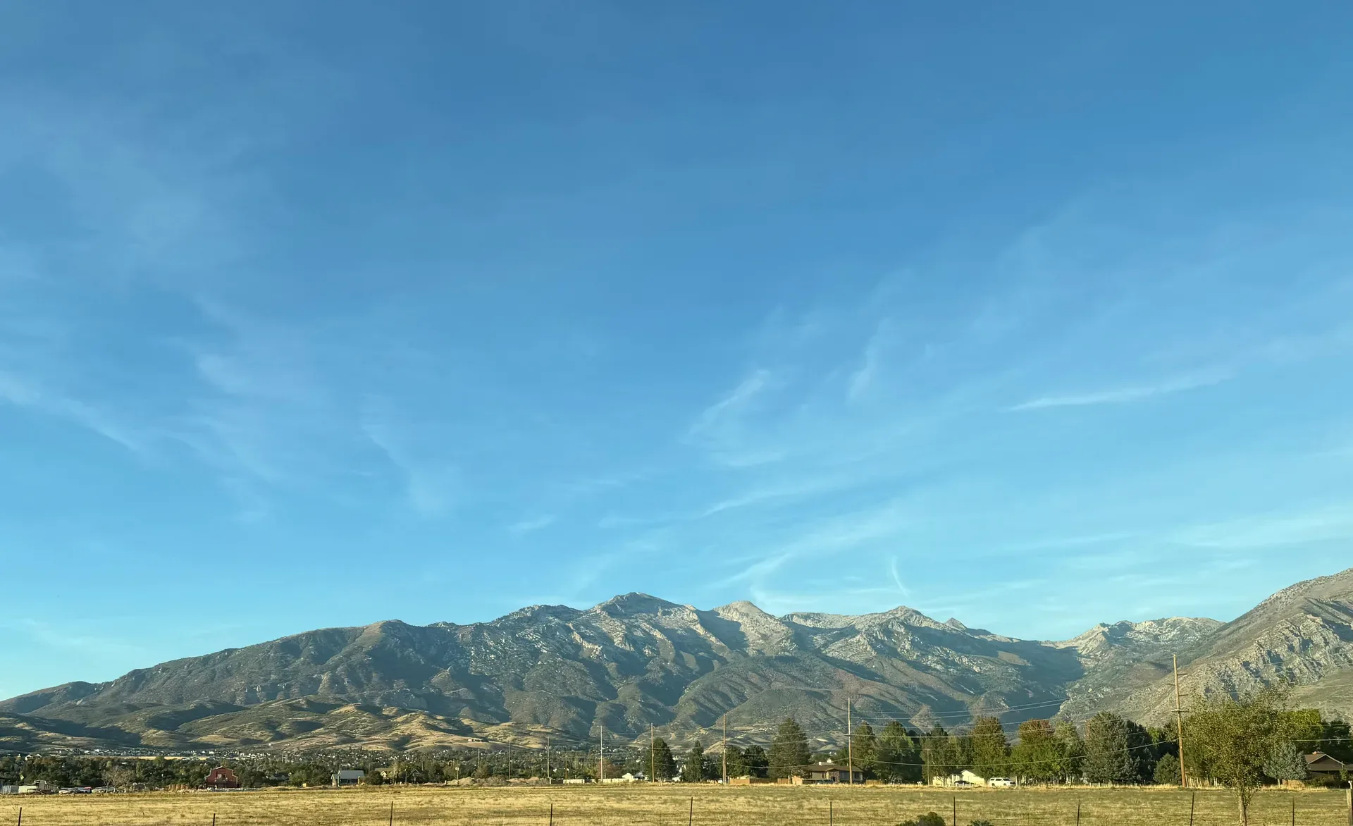 Mountain range under a clear sky in Utah