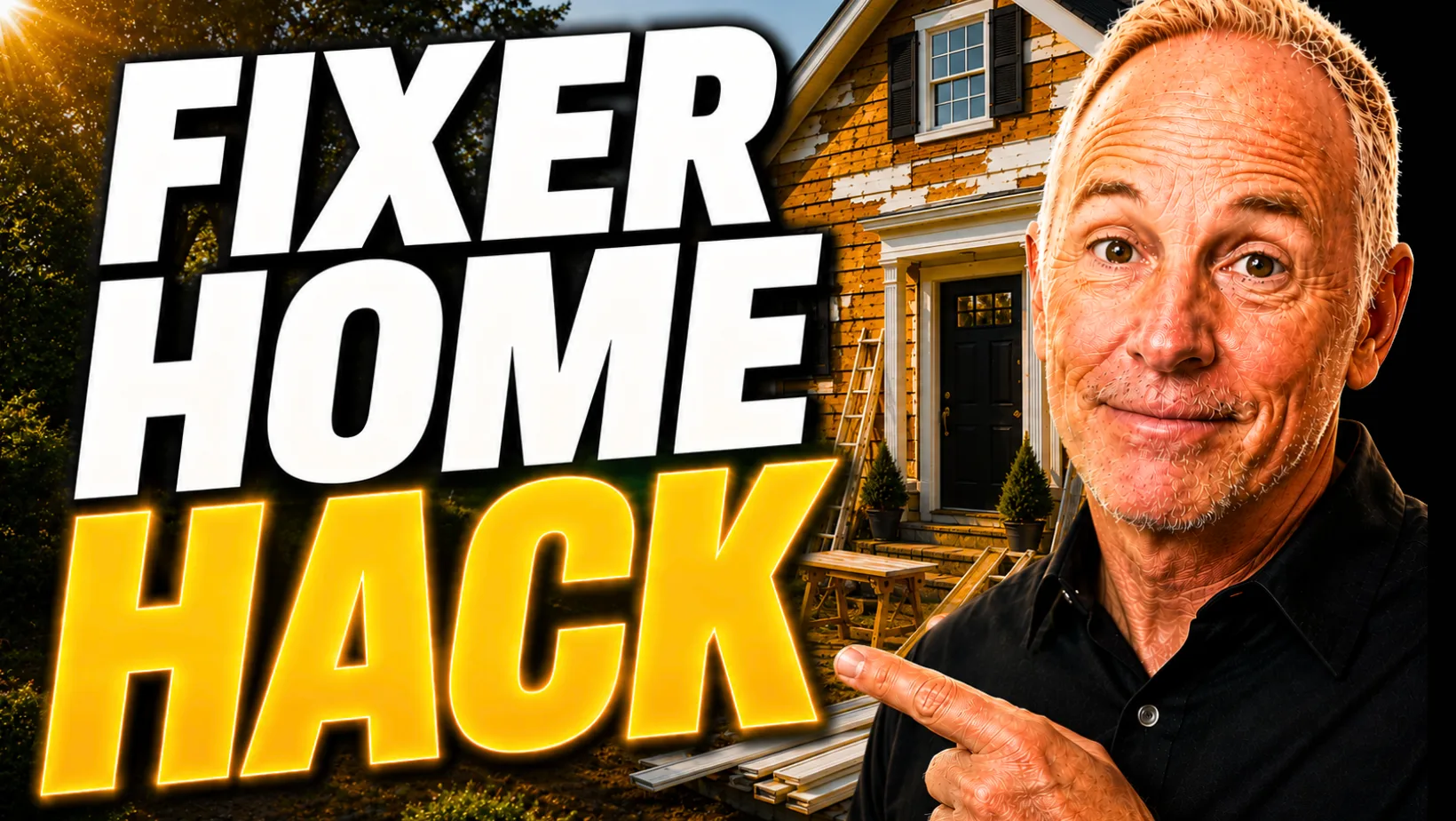 Fixer Upper Home Hack graphic showing a house under renovation