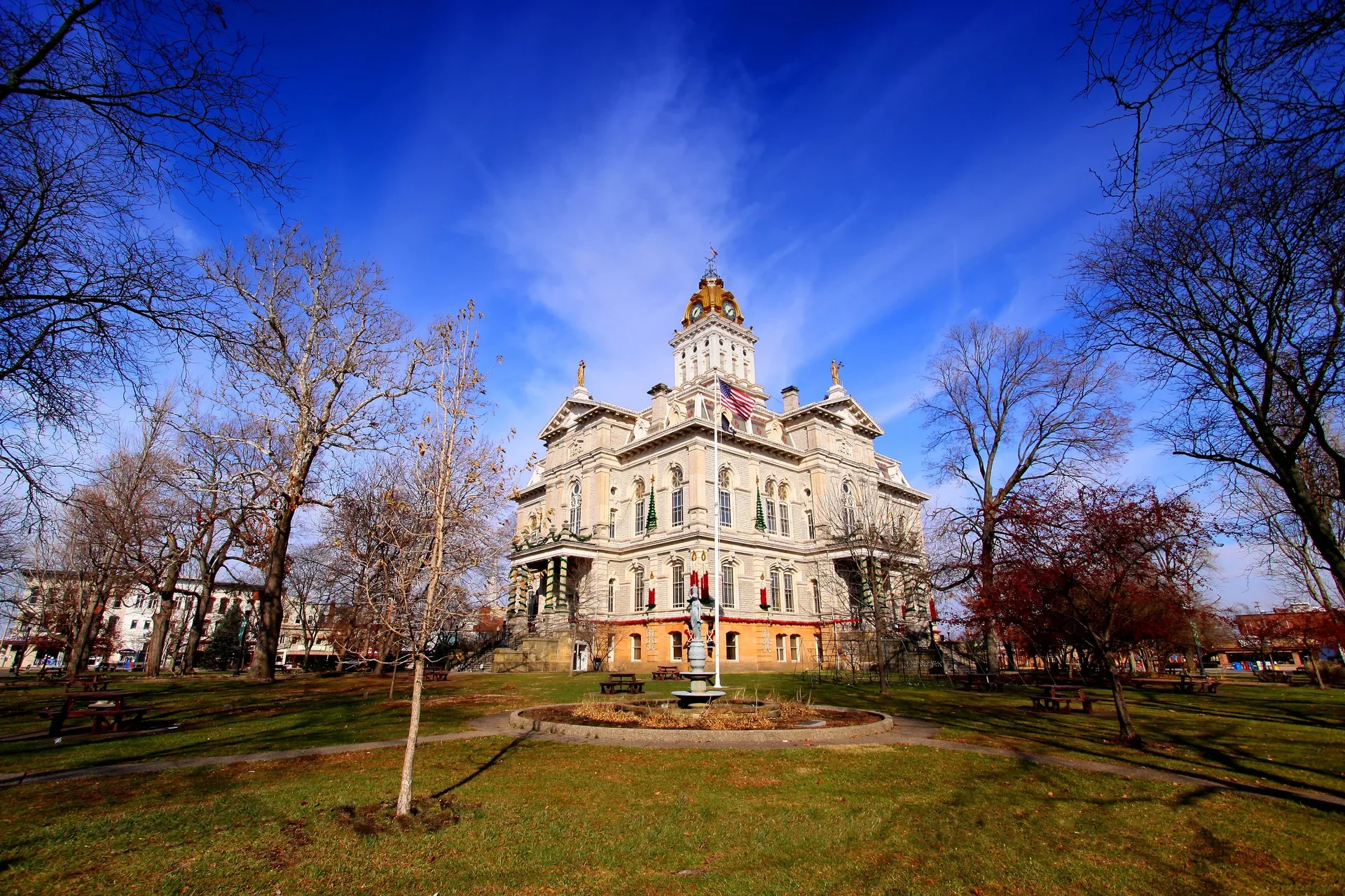 The historic Licking County courthouse on the square in Newark, Ohio
