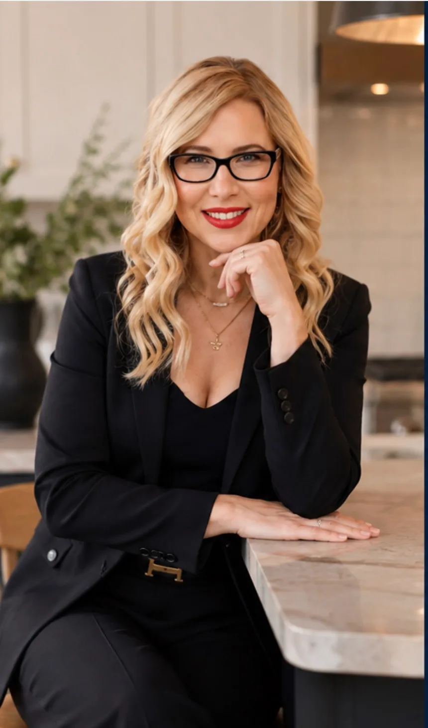 Melissa Albert, relocation specialist with Living in Kentucky Team, in a modern kitchen