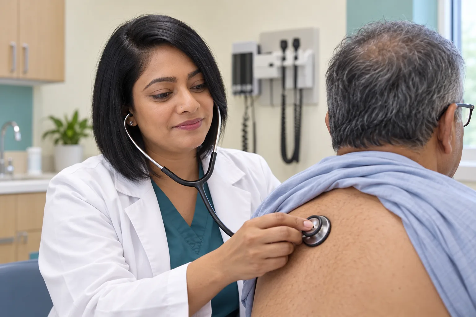 Provider examining a patient