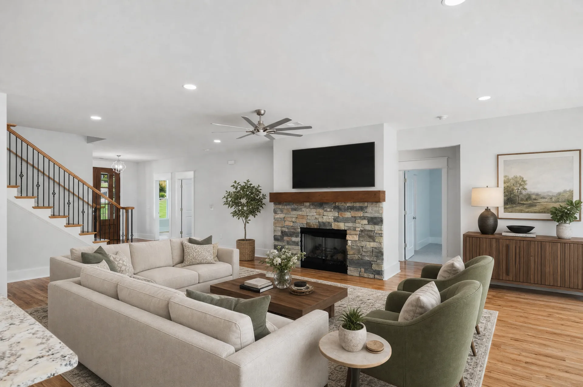 Spacious great room, ready for your own furniture