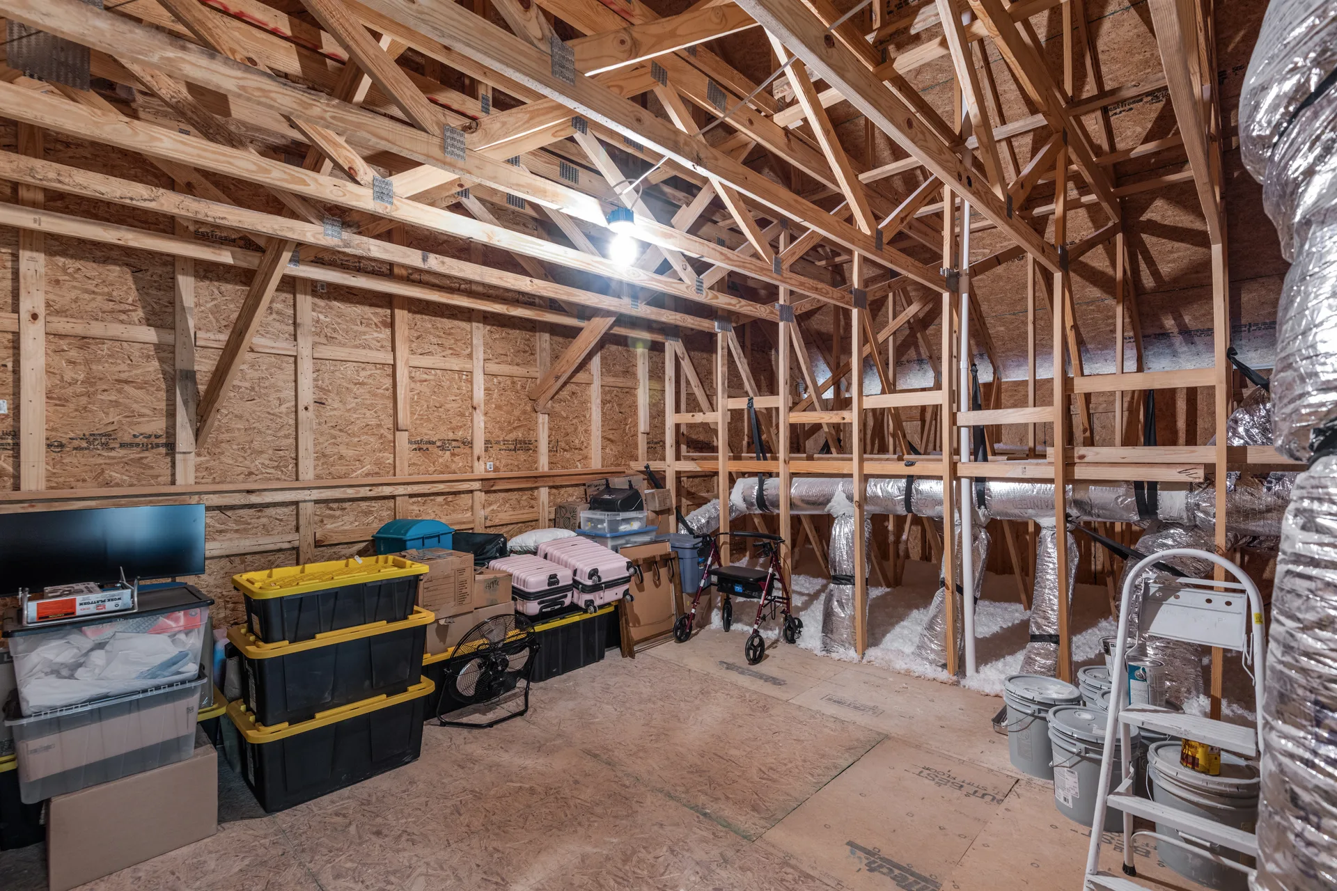 Floored attic storage, not living space