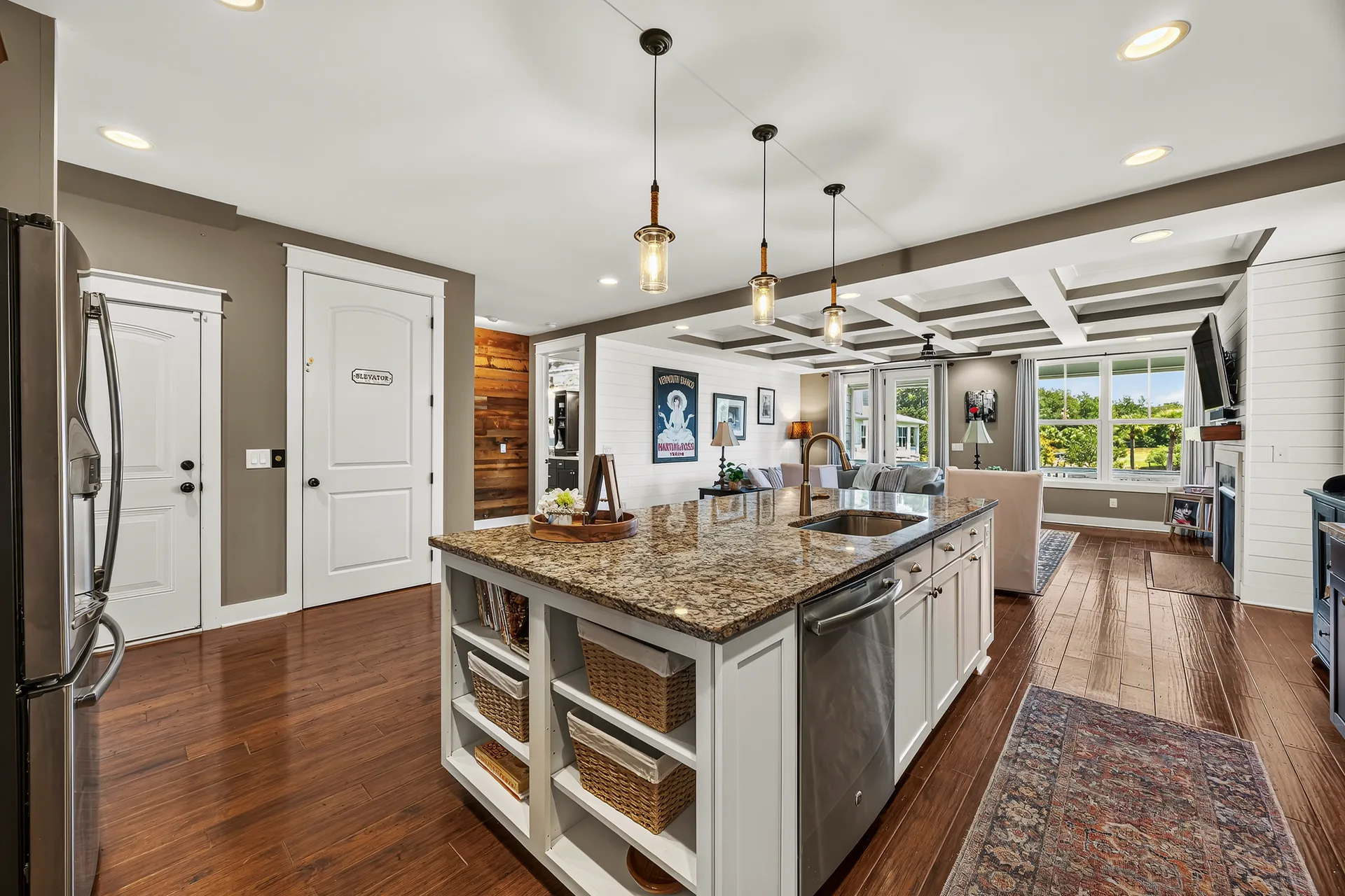 Open-Concept Kitchen and Living at 32 Hackney Pony Lane, Hilton Head Island SC